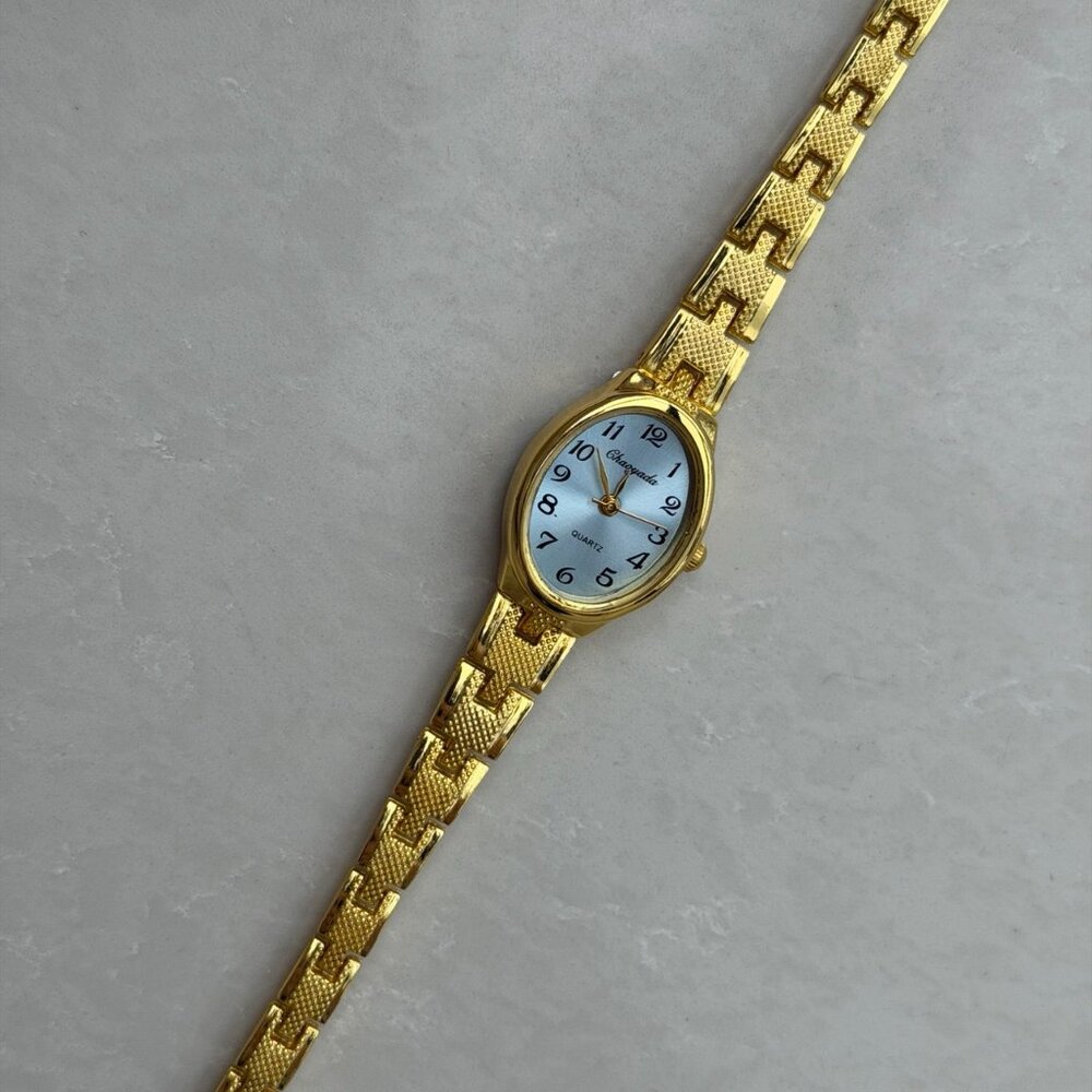 SKU0508 Retro Gold/Blue Women Oval Watch Vintage vibe Stainless steel + gift bag - Picture 7 of 8